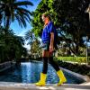 HISEA Women's Mid Calf Rain Boots, Waterproof Garden Shoes Glossy Rubber PVC Rainboots with Wide Toe Box, Lightweight Outdoor Boots for Gardening, Farm, Yard Work, Dog Walking view 3