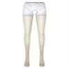 Daenrui Woman's Oil Glossy Pantyhose Hollow Out Tights Footed Thigh High Stocking Legging Socks Grey X-Large view 2