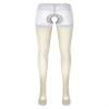 Daenrui Woman's Oil Glossy Pantyhose Hollow Out Tights Footed Thigh High Stocking Legging Socks Grey X-Large view 3