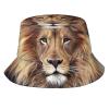 Lion Bucket Hat Unisex Animal Fisherman Hat Packable Summer Travel Beach Sun Hat for Men Women view 1