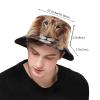 Lion Bucket Hat Unisex Animal Fisherman Hat Packable Summer Travel Beach Sun Hat for Men Women view 3