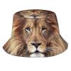 MANQINF Unisex Funny Lion Print Bucket Hat Summer Travel Fisherman Cap for Women Men Teens view 1