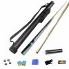 3/4 Jointed Snooker Billiard Pool Cue Handmade Ash Shaft Tips 10mm with Extension Accessories Hard Case/Bag,B,10mm view 1