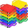 12 Pcs Sports Scooter Board with Handles Plastic Floor Sitting Scooter Board for Kids Suitable for Gym Indoor Outdoor Activities Physical Education EquipmentColors view 1