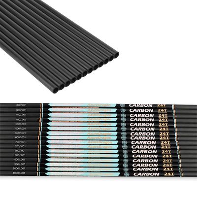 ZSHJGJR 32 Inch Archery Pure Carbon Arrow Shafts ID 4.2mm Spine 300/400/500/600/700/800/900/1000 Carbon Shaft Tube DIY Archery Hunting Targeting Arrows (Spine 400, Straightness +/-0.001", 12)