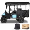 10L0L Golf Cart Driving Enclosure for 4 Passenger Club Car Precedent 94.5'' L Extended Roof Deluxe 600D Waterproof Windproof Heavy Duty Rain Cover with 4 Doors Clear PVC Side Mirror Openings