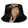 MANQINF Unisex Funny Lion Print Bucket Hat Summer Travel Fisherman Cap for Women Men Teens view 1