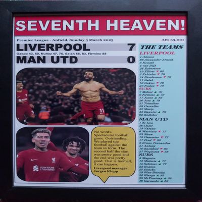 Liverpool 7 Man Utd 0-2023 Premier League - framed print