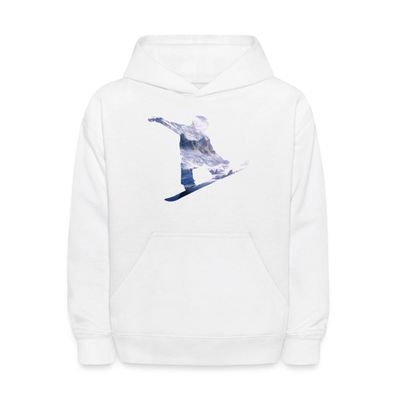 Spreadshirt Snowboard Action Jump Kids' Hoodie White