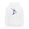 Spreadshirt Snowboard Action Jump Kids' Hoodie White view 1