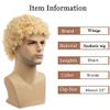 Wiwige Blonde Afro Wig for Men - Short Curly & Heat Resistant Synthetic Wig With Cap view 3