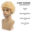 Wiwige Blonde Afro Wig for Men - Short Curly & Heat Resistant Synthetic Wig With Cap view 4