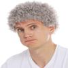 Wiwige Grey Afro Wig for Men Short Curly Halloween Disco Rock Heat Resistant Synthetic Wigs with Wig Cap view 1