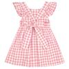 AGQT Little Girls Plaid Dress Gingham Fly Sleeve Backless Summer Dresses Spring Smocked Birthday Easter Dresses Pink Size 7-8 Years view 1