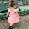 AGQT Little Girls Plaid Dress Gingham Fly Sleeve Backless Summer Dresses Spring Smocked Birthday Easter Dresses Pink Size 7-8 Years view 4