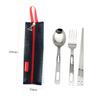 Portable Stainless Steel Fork Spoon Chopsticks 3Pcs Set for Picnic Travel view 4