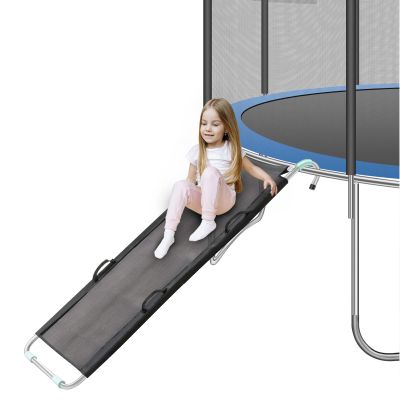UVCMDUI Trampoline Slide, Safer Than Trampoline Ladder, Universal 22" Width Safety Trampoline Slide with Handles and Strong Tear Resistant Fabric for Children Kids,Silver