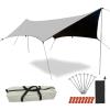 SLDAGe Hammock Rain Fly, 16x15ft Camping Tarp with 8 Wind Ropes and 8 Ground Nails, 210D Oxford Plaid Fabric Waterproof Survival Tent Tarp for Outdoors, Camping, Hiking, Picnic, Backpacking view 1