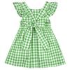 AGQT Baby Girls Plaid Dress Gingham Fly Sleeve Backless Summer Dresses Spring Smocked Birthday Easter Dresses Green Size 2-3T view 1