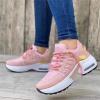 Sneakers For Women White Platform Womens Slip On Walking Shoes Non Slip Lightweight Gym Fashion Sneakers Lace Up Low Top Comfortable Platform Flats Loafers view 2