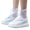 JEVRKAPZ Rain Boots Shoe Covers Waterproof for Men Women Shoe Protectors with Zipper Not-Slip Reusable Overshoes Galoshes for Hiking Climbing Camping Cycling Rainy Day (White, M) view 1