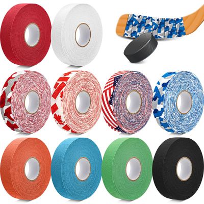 Meooeck 10 Rolls Multipurpose Hockey Tape Adhesive Shin Pad Sock Stick Tape for Ice Skate Sports Hockey Gifts Gear Equipment(27 Yard,Multicolors)