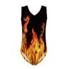 Forchrinse Burning Fire Gymnastics Leotards for Kids Girls Novelty Leotard Practice Dancewear One Piece Bodysuits Shorts view 1