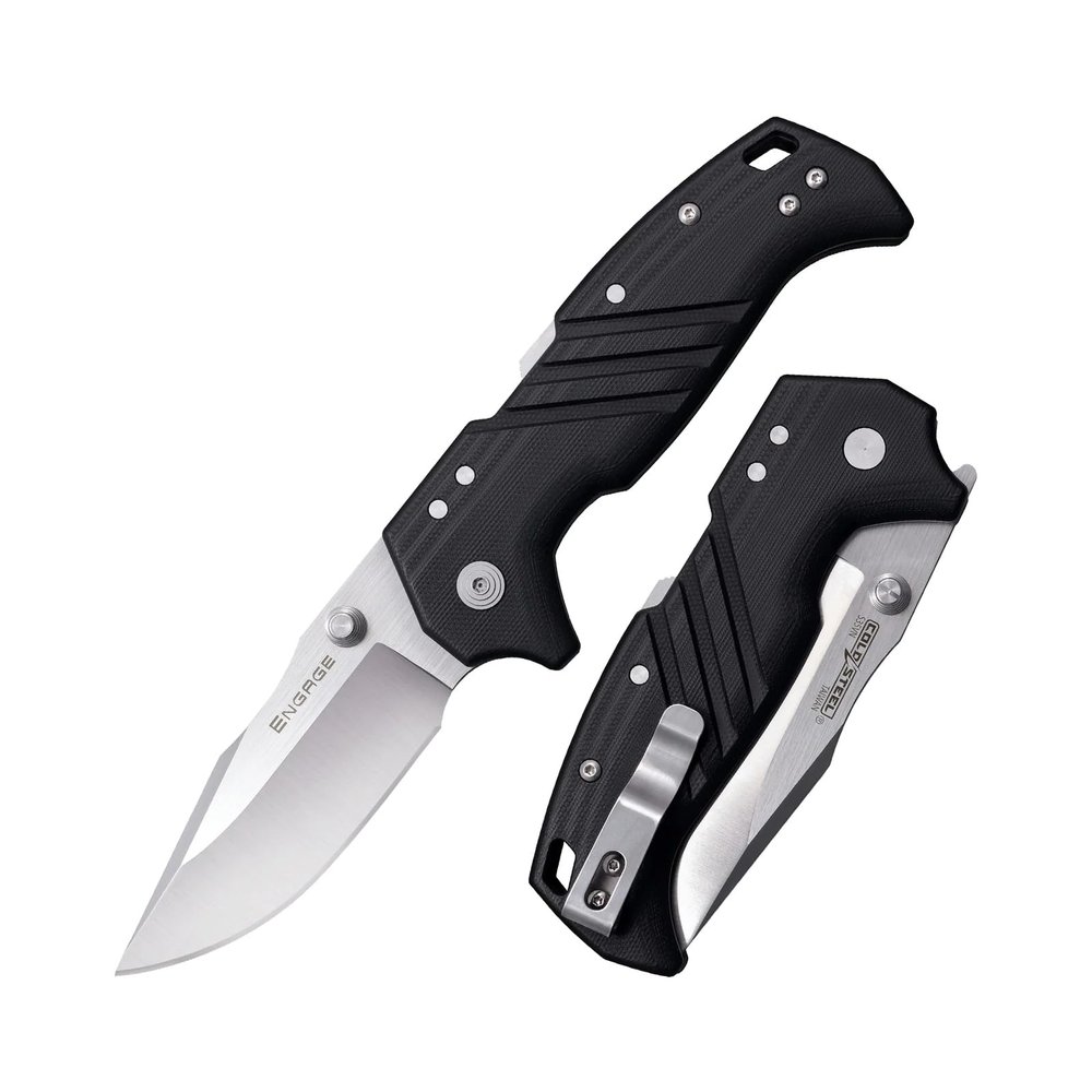 COLD STEEL Engage 3" S35VN Razor-Sharp Clip Point Blade 4.25" G-10 Handle Everyday Carry Tactical Folding Knife with Atlas Lock