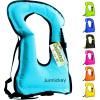 Inflatable Snorkel Vest Adults, Portable Snorkel Jacket, Buoyancy Vest for Snorkeling, Swimming, Kayaking, Boating, Safety Load Up to 220 Ibs (Blue) view 1