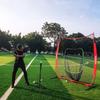 7'x7' Baseball Practice Net with Steel Frame for Batting, Hitting and Pitching, Portable Softball Net for Batting with Carrying Bag view 2