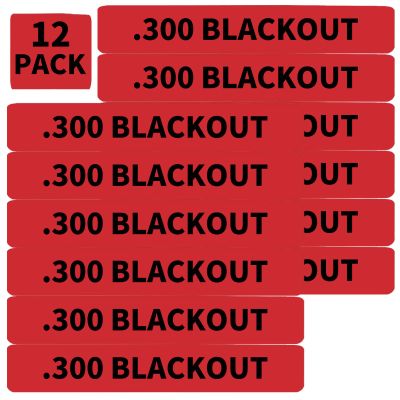 12 Pack Miaozhun .300 Blackout Magazine Marking Bands 300 BLK Magazine Caliber Identification(Red-Black)