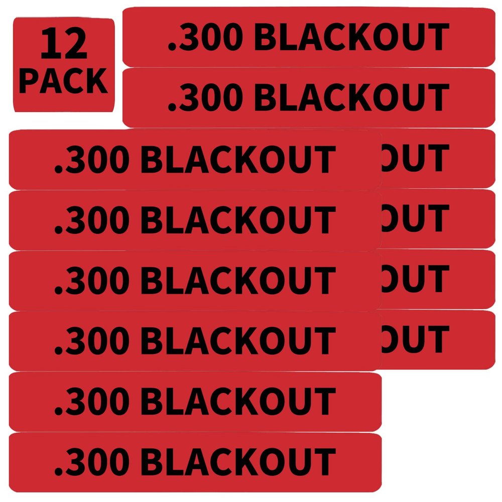 12 Pack Miaozhun .300 Blackout Magazine Marking Bands 300 BLK Magazine Caliber Identification(Red-Black)
