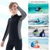 REALON Kids Wetsuit Top Jacket for Boys Girls Toddler Youth, Children's Wet Suit Shirt Neoprene 3mm Long Sleeve Front Zipper Swimsuit for Swimming Surfing Dive Snorkeling Water Sports view 2