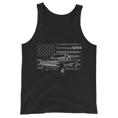 1971 Chevy K20 Custom 20 C10 K10 C30 1500 Pickup Truck Owner Tank Top Black