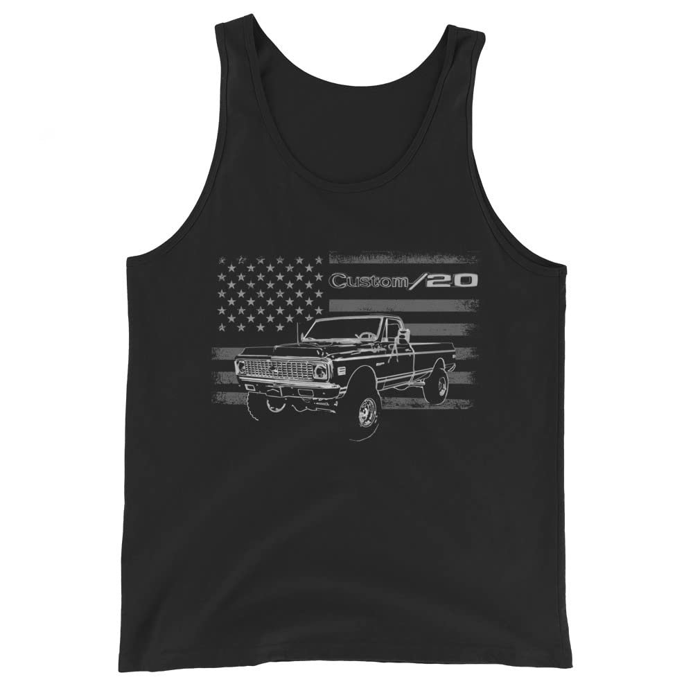 1971 Chevy K20 Custom 20 C10 K10 C30 1500 Pickup Truck Owner Tank Top Black