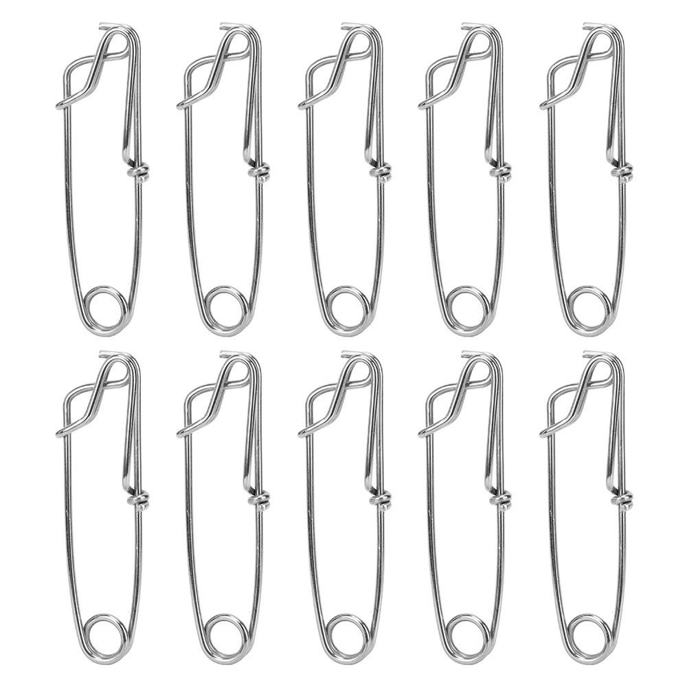 RiToEasysports 10Pcs Stainless Steel Longline Branch Hangers Snap Clip Tuna Clamp Fishing Tackle 2.6X100mm