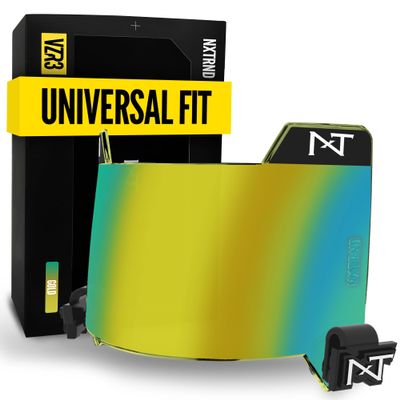 Nxtrnd VZR3 Football Visor, Curved Lens Technology, Fits Adult & Youth Football Helmets (Gold)