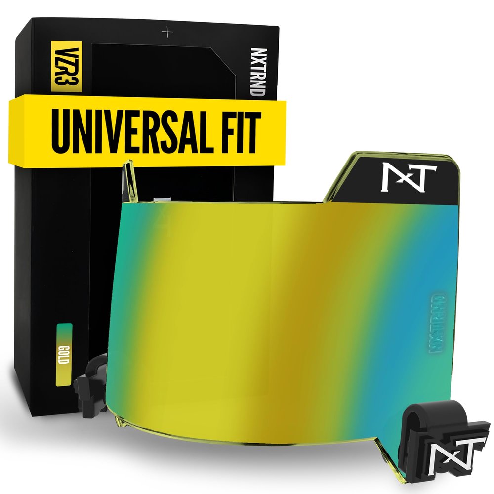 Nxtrnd VZR3 Football Visor, Curved Lens Technology, Fits Adult & Youth Football Helmets (Gold)