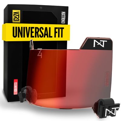 Nxtrnd VZR3 Football Visor, Curved Lens Technology, Fits Adult & Youth Football Helmets (Clear Red)