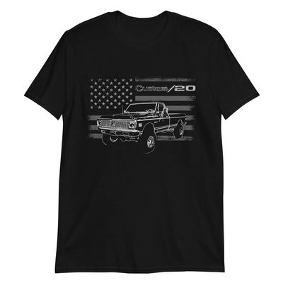 1971 Chevy K20 Custom 20 C10 K10 C30 1500 Pickup Truck Club Show Owner T-Shirt Black