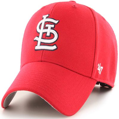 47 MLB Team Color Primary Logo MVP Adjustable Hat, Adult One Size Fits All - St Louis Cardinals - Red
