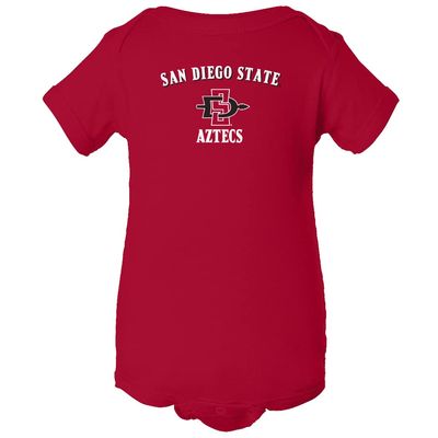 CornBorn San Diego State University Baby Onesie - SDSU Primary Logo - Red - 18M