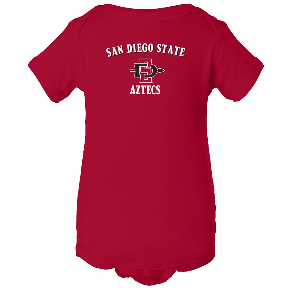 CornBorn San Diego State University Baby Onesie - SDSU Primary Logo - Red - 18M