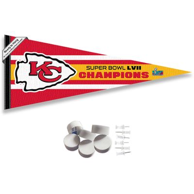 Kansas City Chiefs LVII 2022 2023 Super Bowl Champions Pennant Banner and Wall Tack Pads