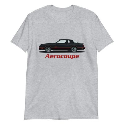1987 Monte Carlo SS Aerocoupe American Classic Car Club Custom T-Shirt Sport Grey