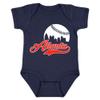 Xtreme Apparrel Atlanta Skyline Kid's Baby Bodysuit for Baseball Fans (Navy, 6M) view 1