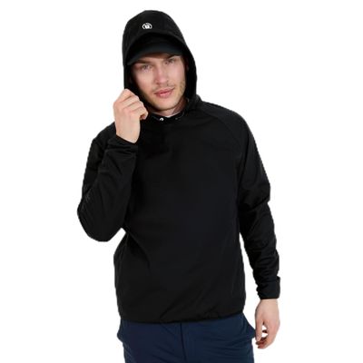 ABACUS Sportswear Men Waterproof Windproof Stretchable Breathable Rain Golf Outdoor Hiking Bounce Hoodie (Black, X-Large)