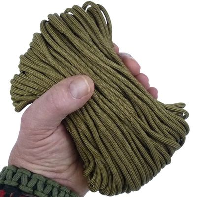 DakotaGear - Coyote Brown 55ft. Mil-Spec 550 Paracord 100% Nylon 8 Strand Military Over 600lbs Breaking Strength Survival Braided Parachute Cord Tent Camping Hiking Hunting Bracelets Made in USA