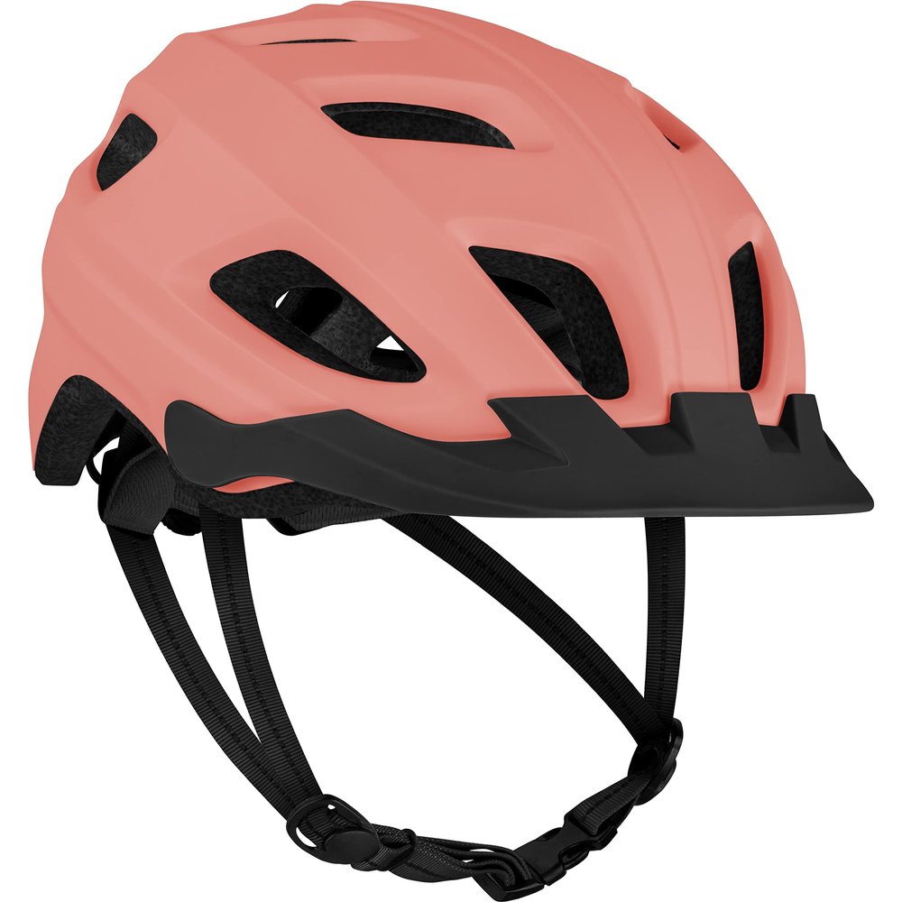 Retrospec Lennon Bike Helmet with LED Safety Light Adjustable Dial & Removable Visor - Adjustable Bicycle Helmet for Adult Men & Women - Matte Melon One Size