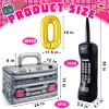 Cunhill 22 Pcs 80s 90s Party Decorations Include Inflatable Boom Box Beverage Cooler, Inflatable Mobile Phone and 20 Gold Foil Chain Balloons for Hip Hop Theme Supplies Cosplay Props view 2
